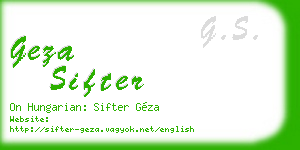 geza sifter business card